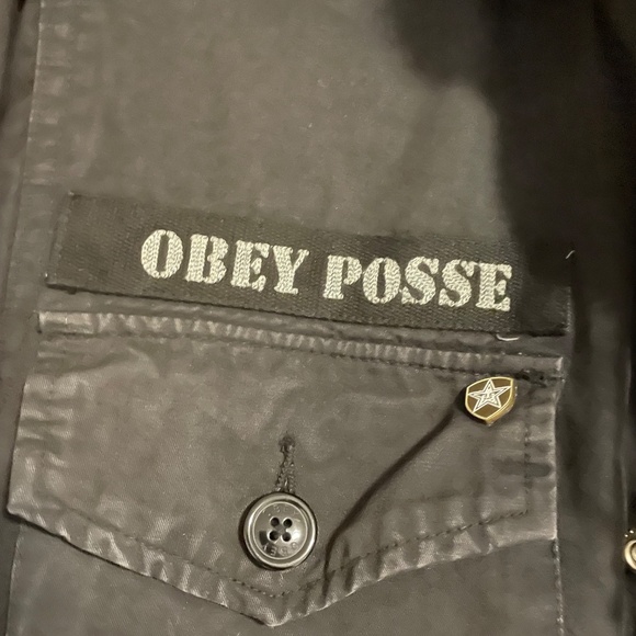 Obey x Public Enemy Propaganda Field Jacket Mens Medium Black Hooded HTF - Picture 2 of 11